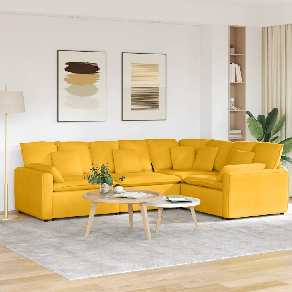 Modulares Sofa mit Kissen Cordstoff