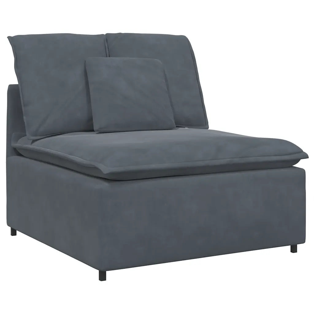 Modulares Sofa mit Kissen Samt Dunkelgrau