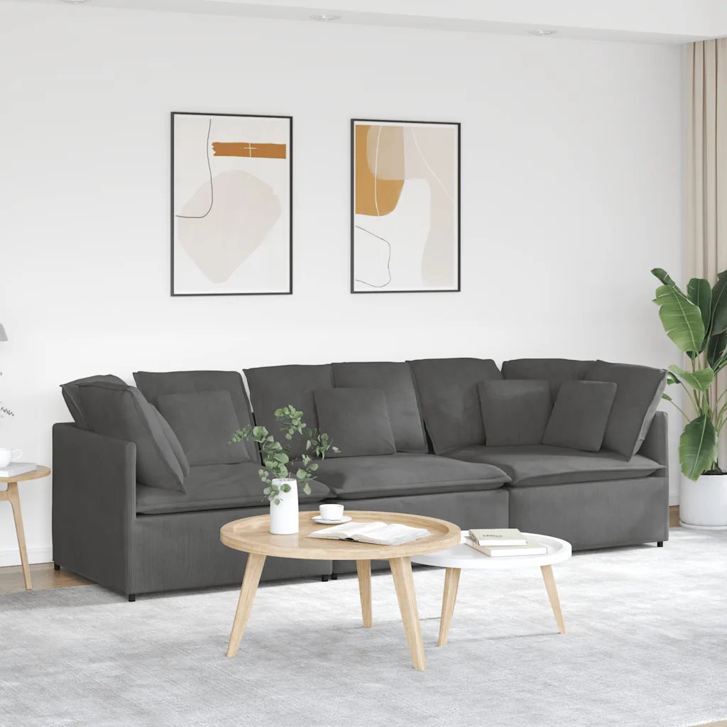 Modulares Sofa mit Kissen Cordstoff