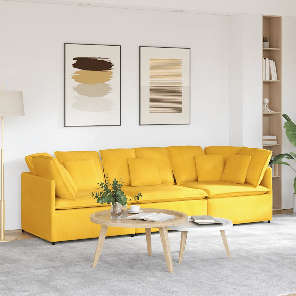 Modulares Sofa mit Kissen Cordstoff