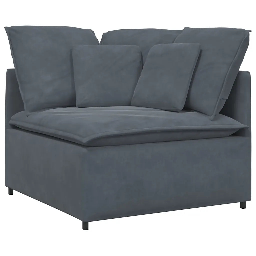 Modulares Sofa mit Kissen Samt Dunkelgrau