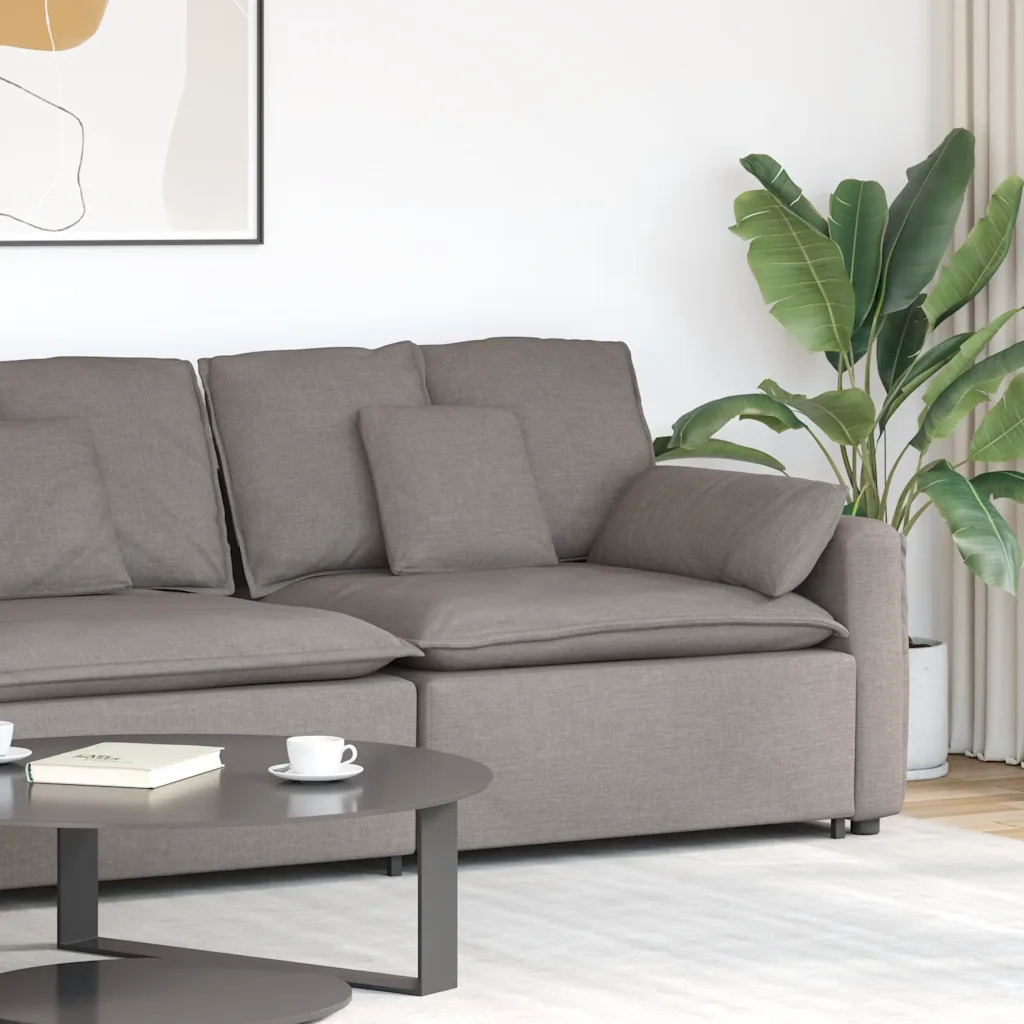 Modulares Sofa Endmodul mit Armlehne Kissen Jeansblau 100 cm