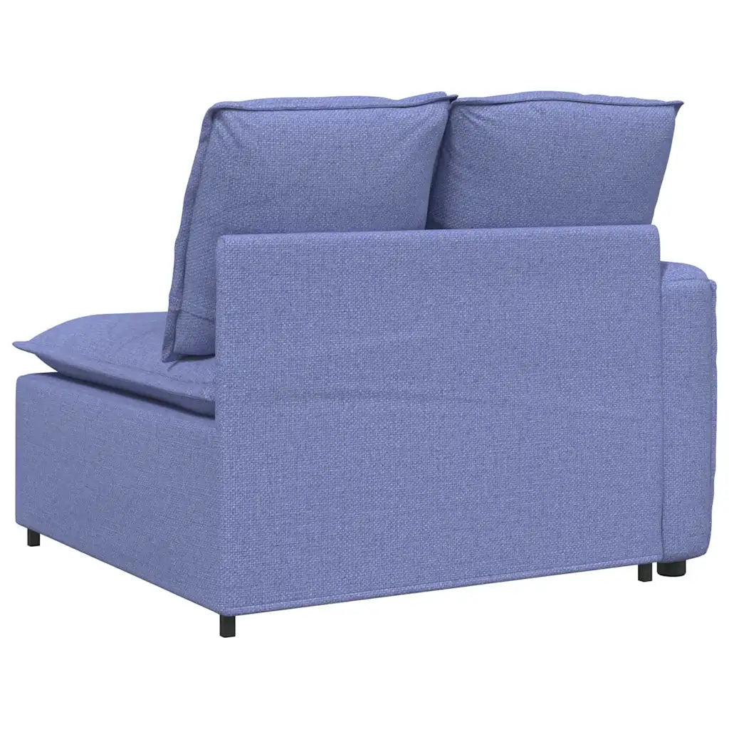 Modulares Sofa Endmodul mit Armlehne Kissen Jeansblau 100 cm