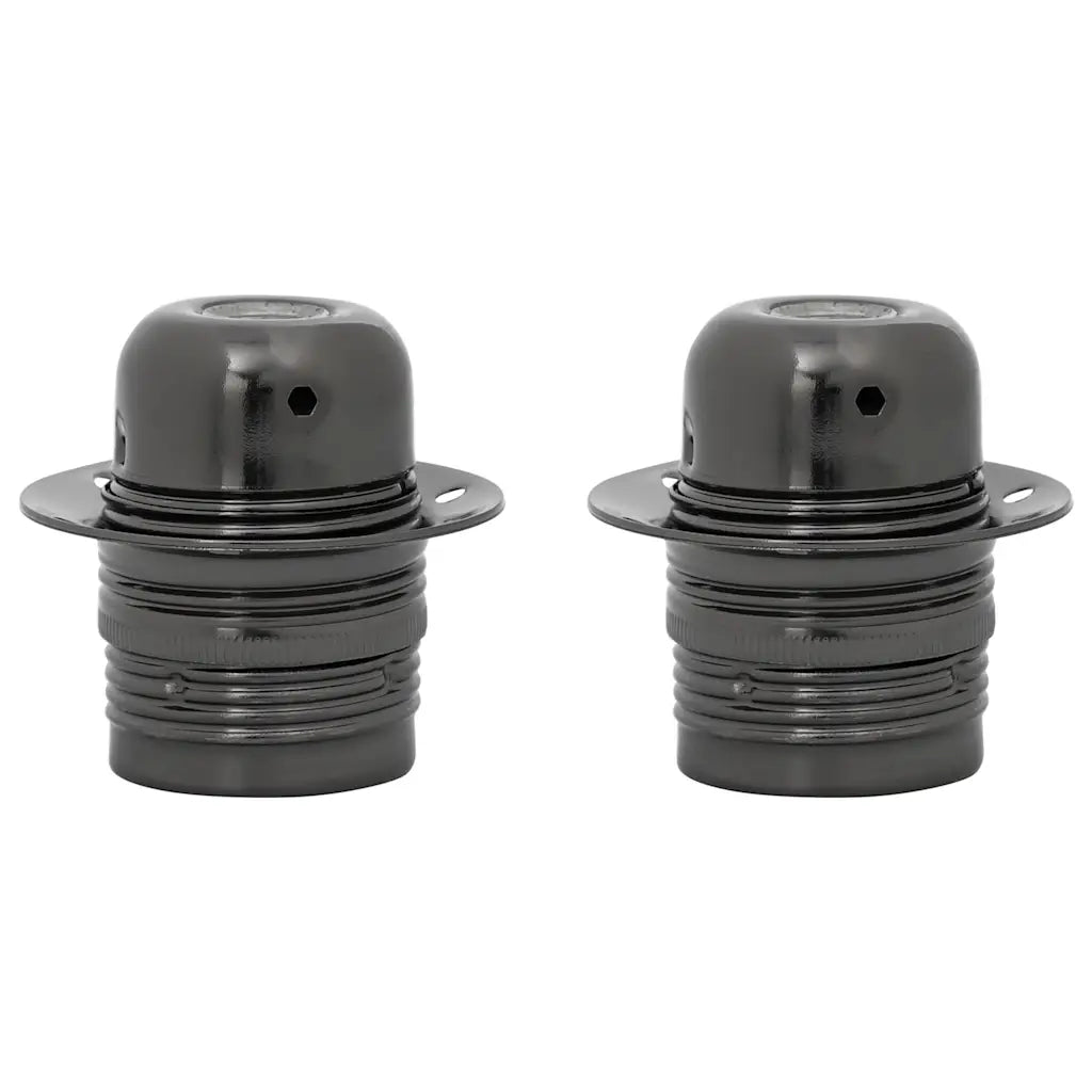 Lampenfassungen 2 Stk. Glänzend Schwarz E27