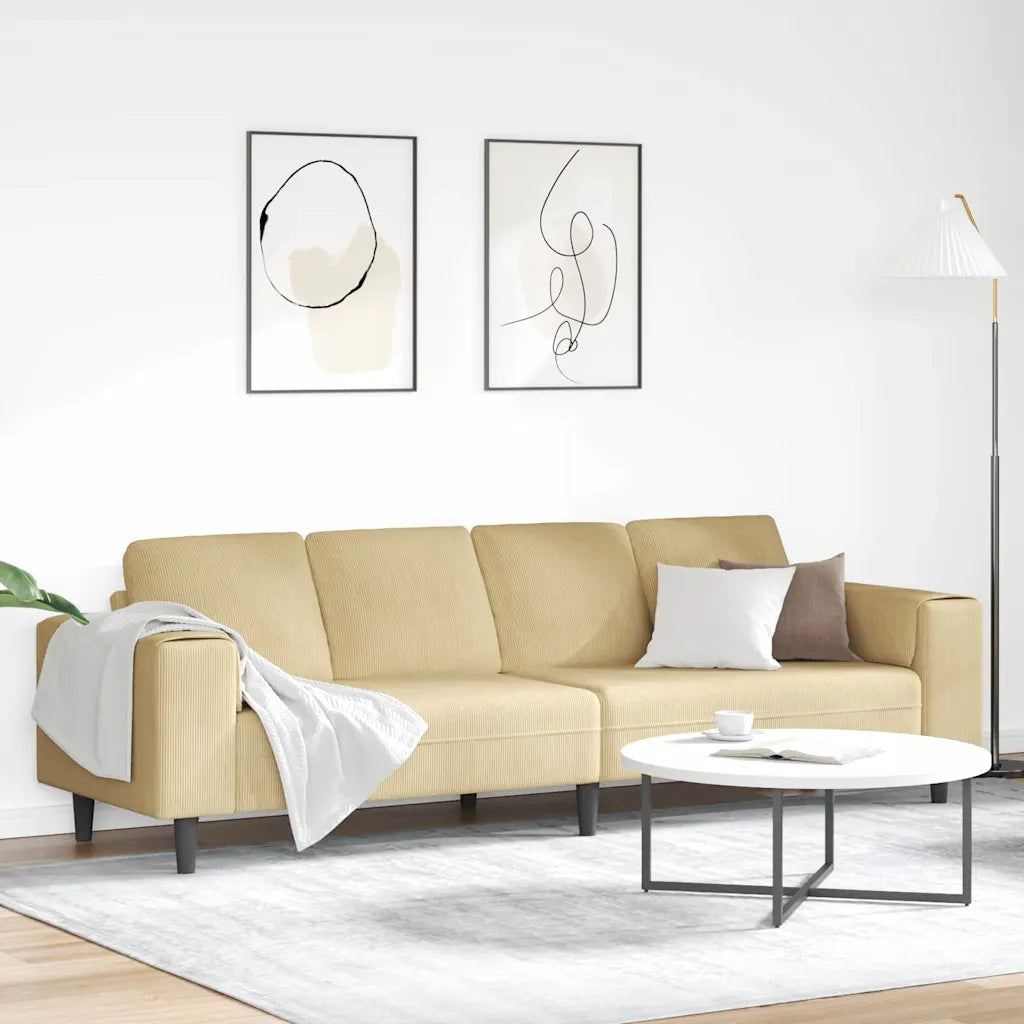 Sofa mit Kissen   Cordstoff