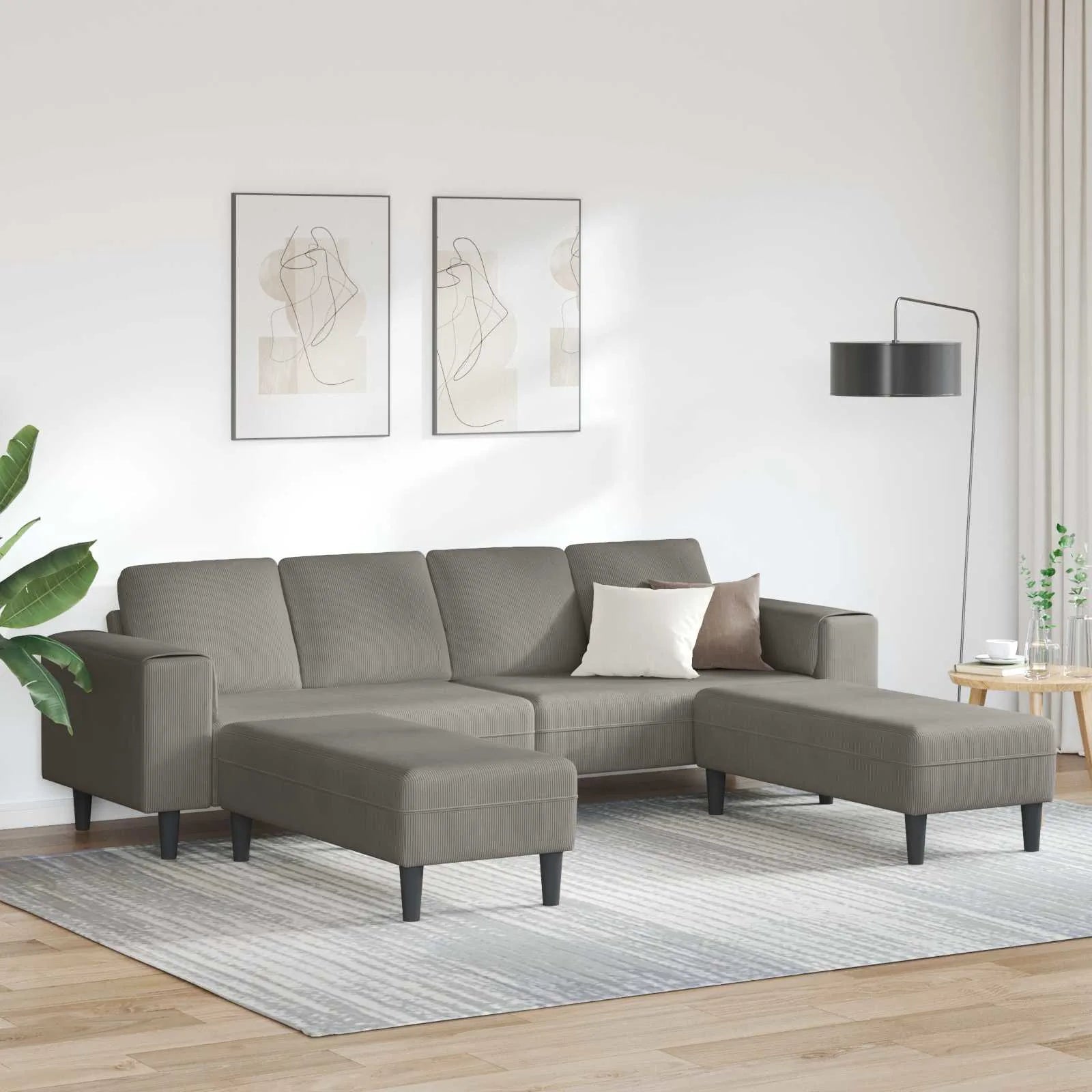 Sofa mit Kissen   Cordstoff