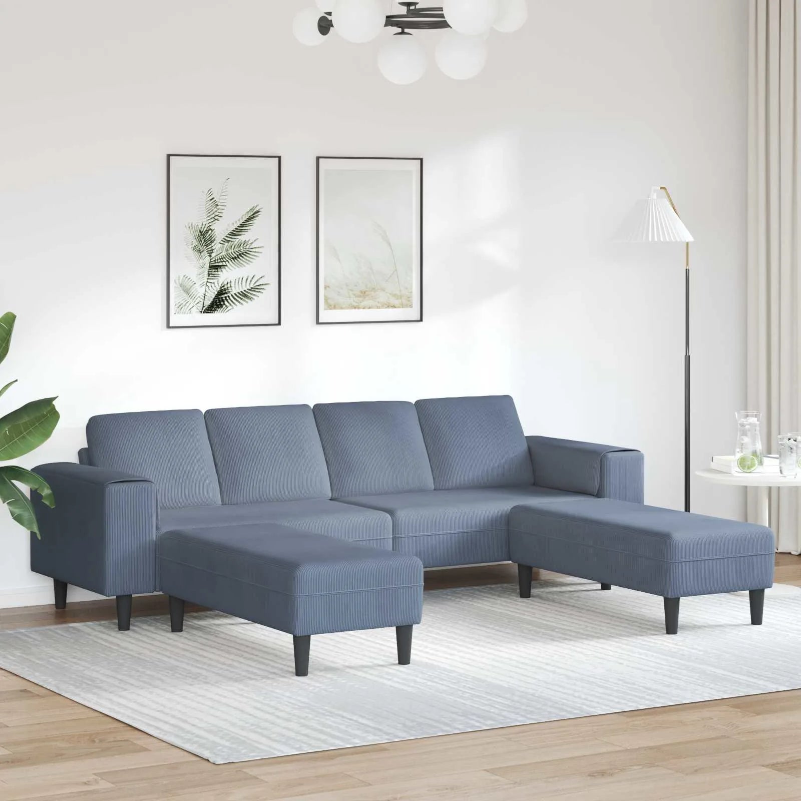 Sofa mit Kissen   Cordstoff