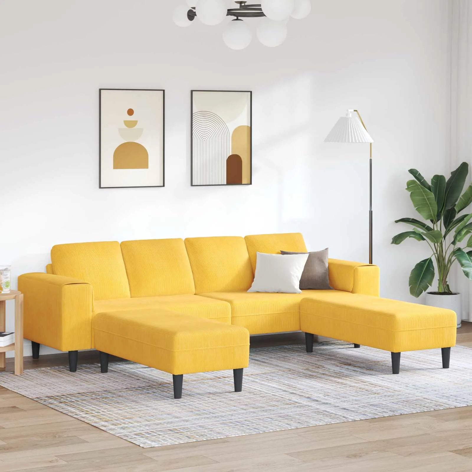 Sofa mit Kissen   Cordstoff