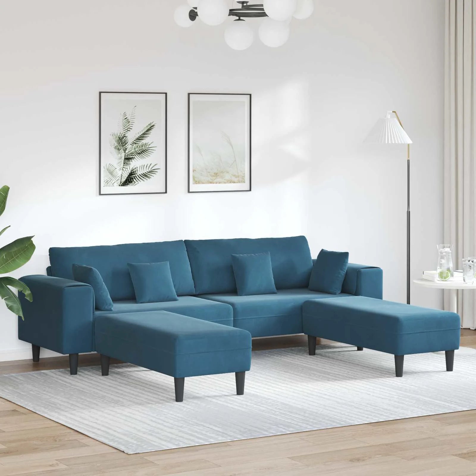 Sofa mit Kissen 3 pcs  Samt