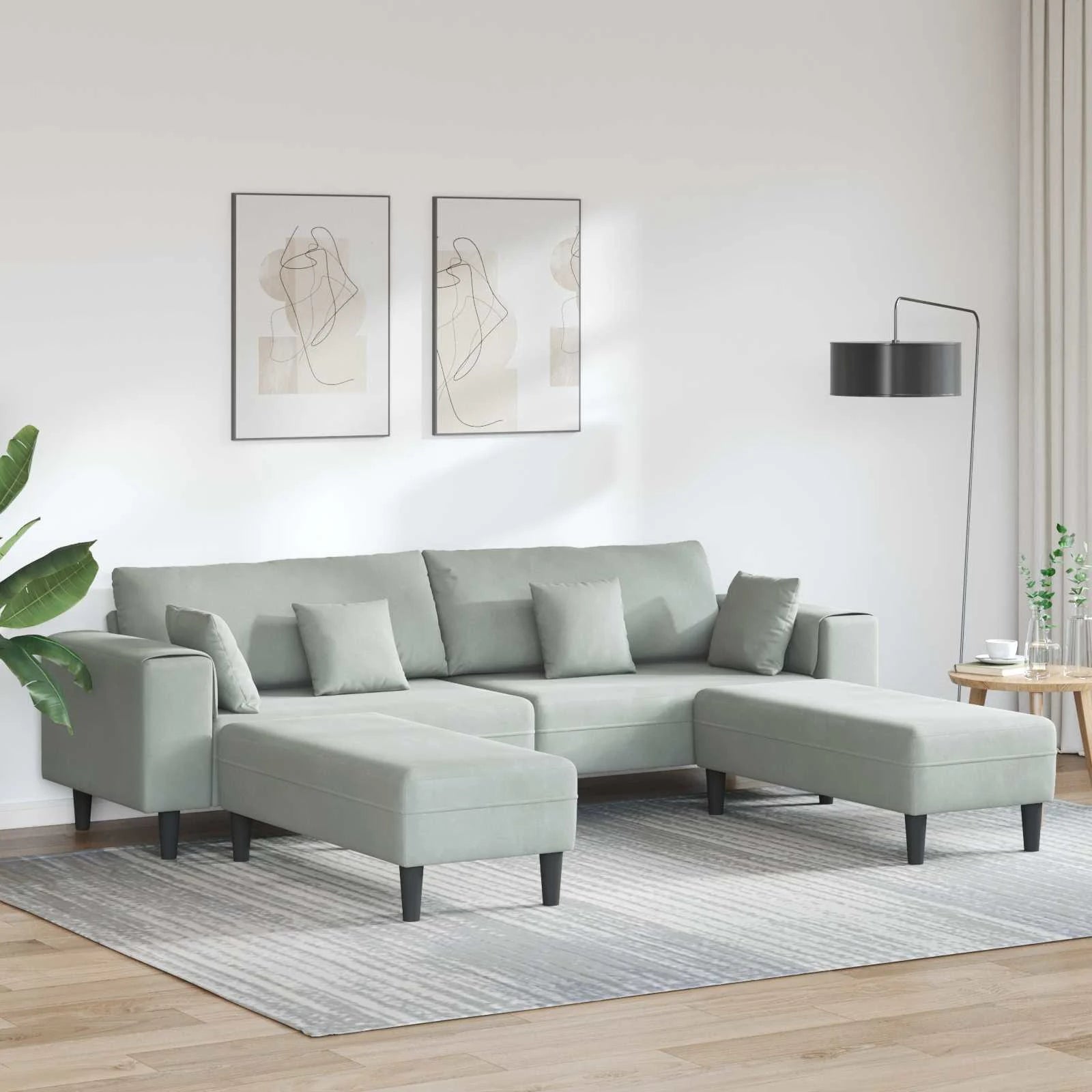 Sofa mit Kissen 3 pcs  Samt