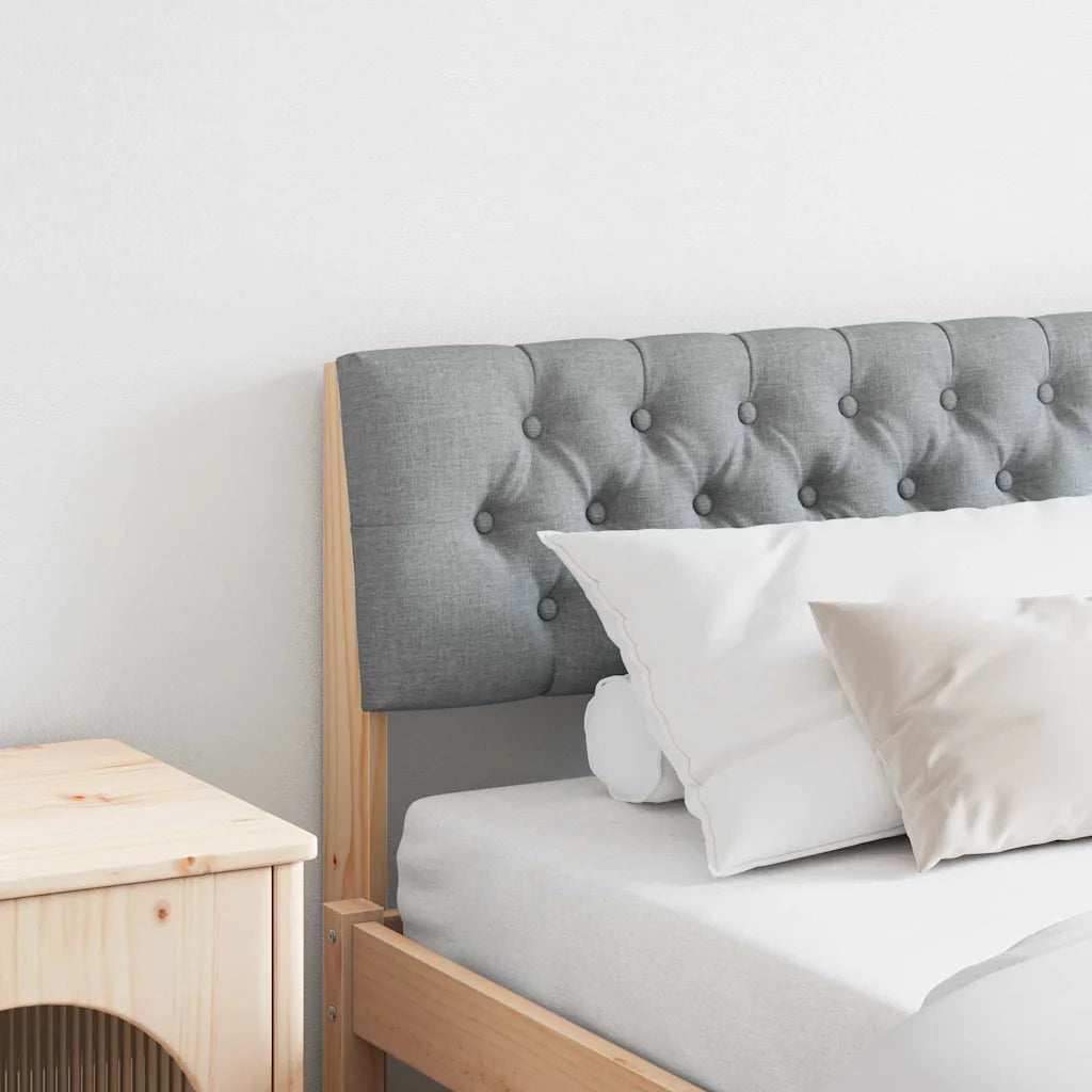 Gepolstertes Kopfteil Hellgrau  Massives Kiefernholz